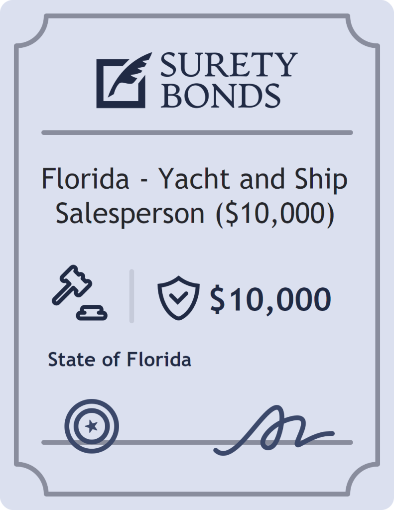 Surety bond badge for Florida - Yacht and Ship Salesperson ($10,000)