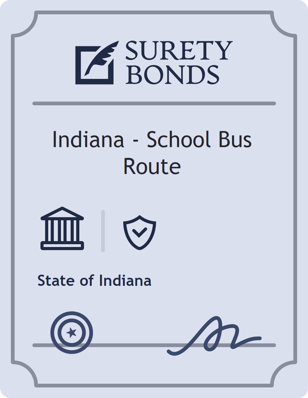 Surety bond badge for Indiana - School Bus Route