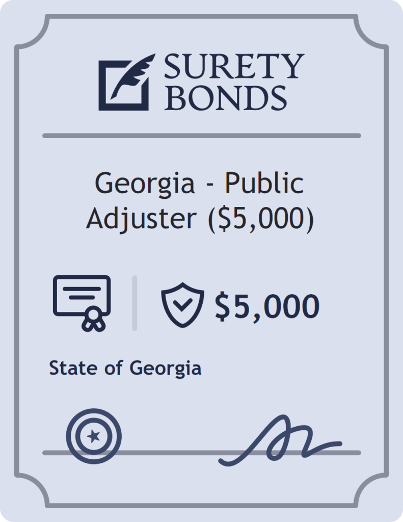 Surety bond badge for Georgia - Public Adjuster ($5,000)