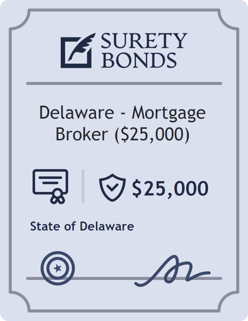 Surety bond badge for Delaware - Mortgage Broker ($25,000)