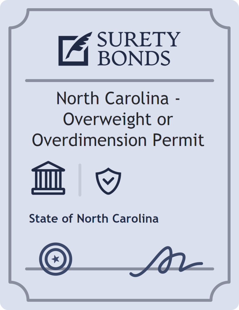 Surety bond badge for North Carolina - Overweight or Overdimension Permit