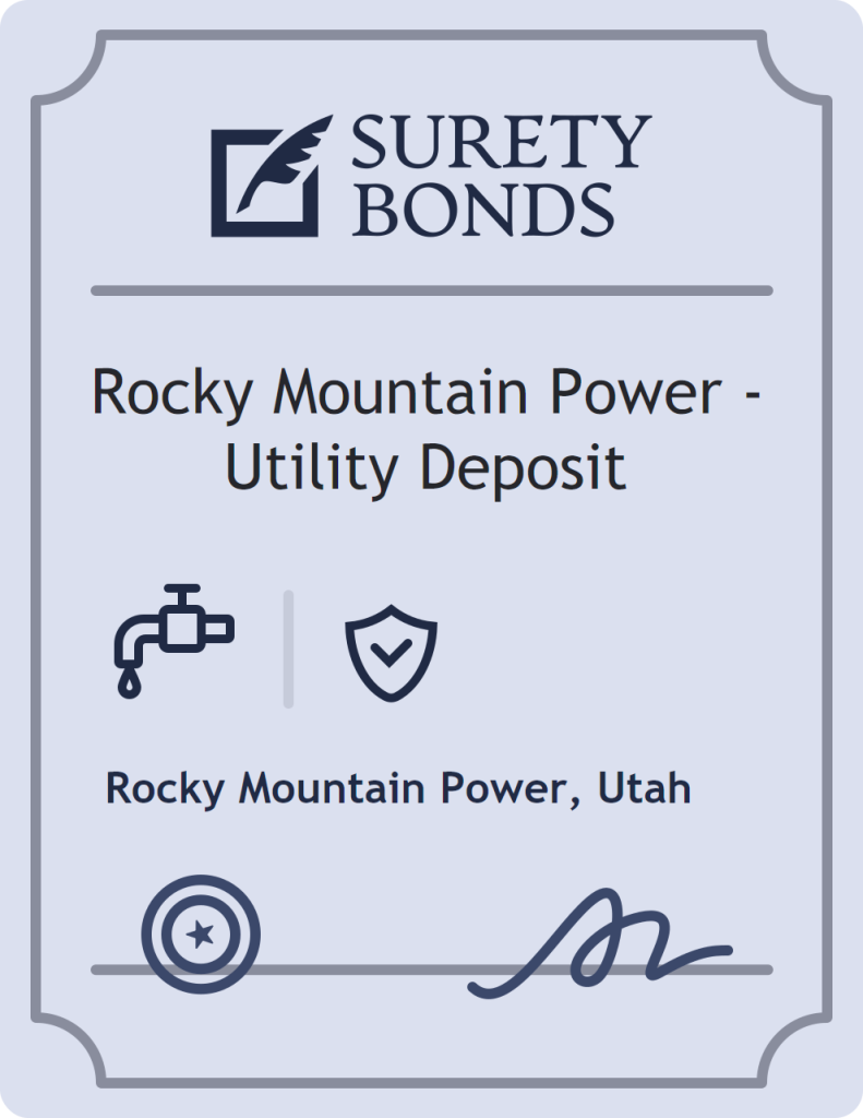 Surety bond badge for Rocky Mountain Power - Utility Deposit