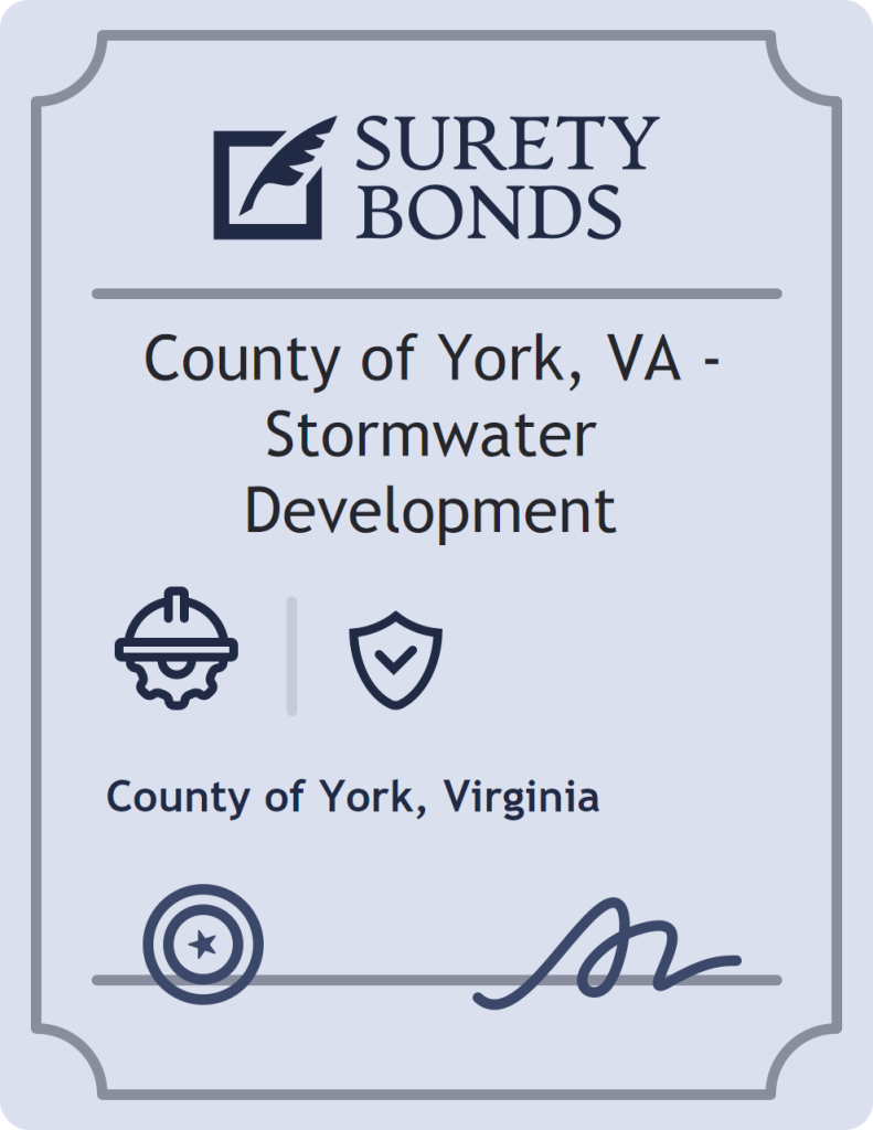 Surety bond badge for County of York, VA - Stormwater Development
