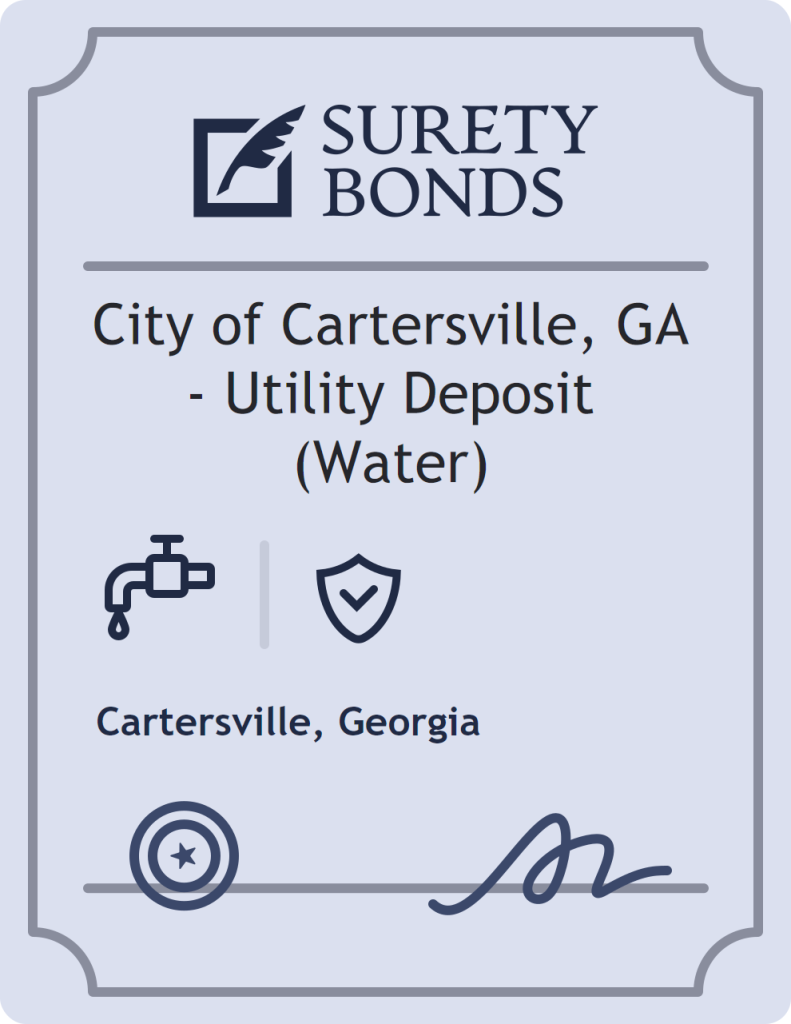 Surety bond badge for City of Cartersville, GA - Utility Deposit (Water)