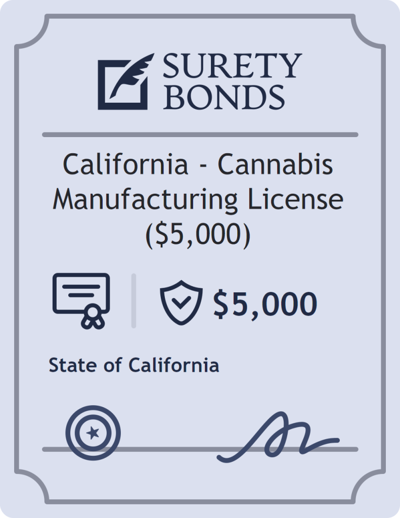 Surety bond badge for California - Cannabis Manufacturing License ($5,000)