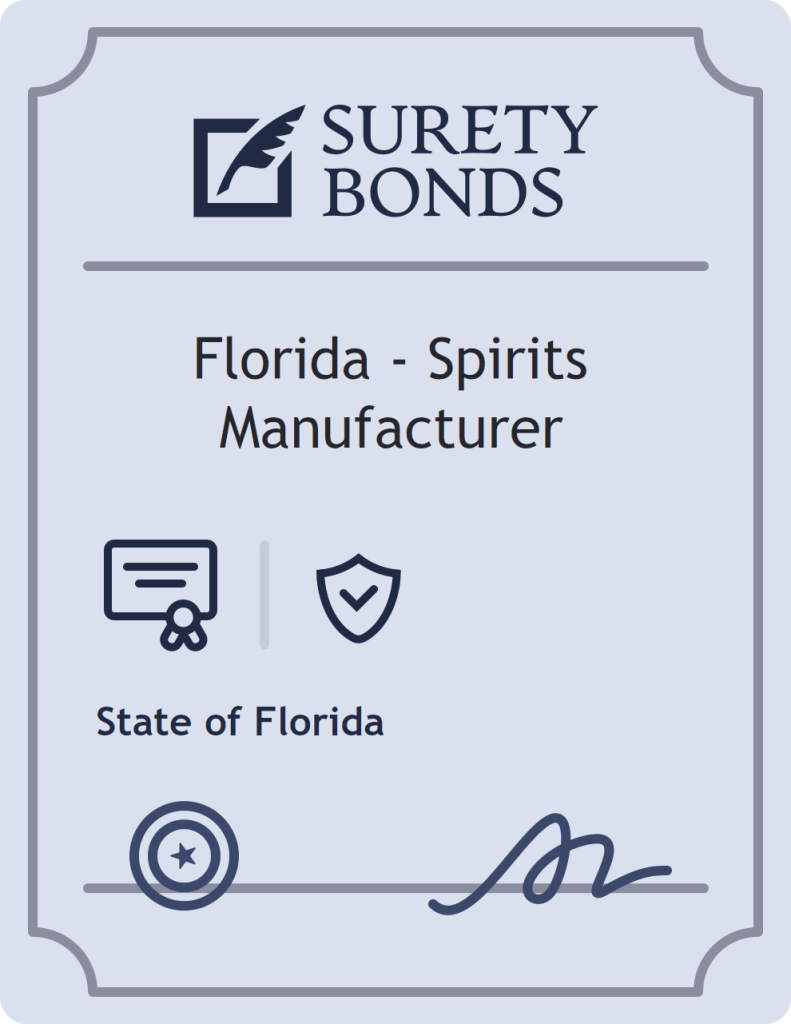 Surety bond badge for Florida - Spirits Manufacturer