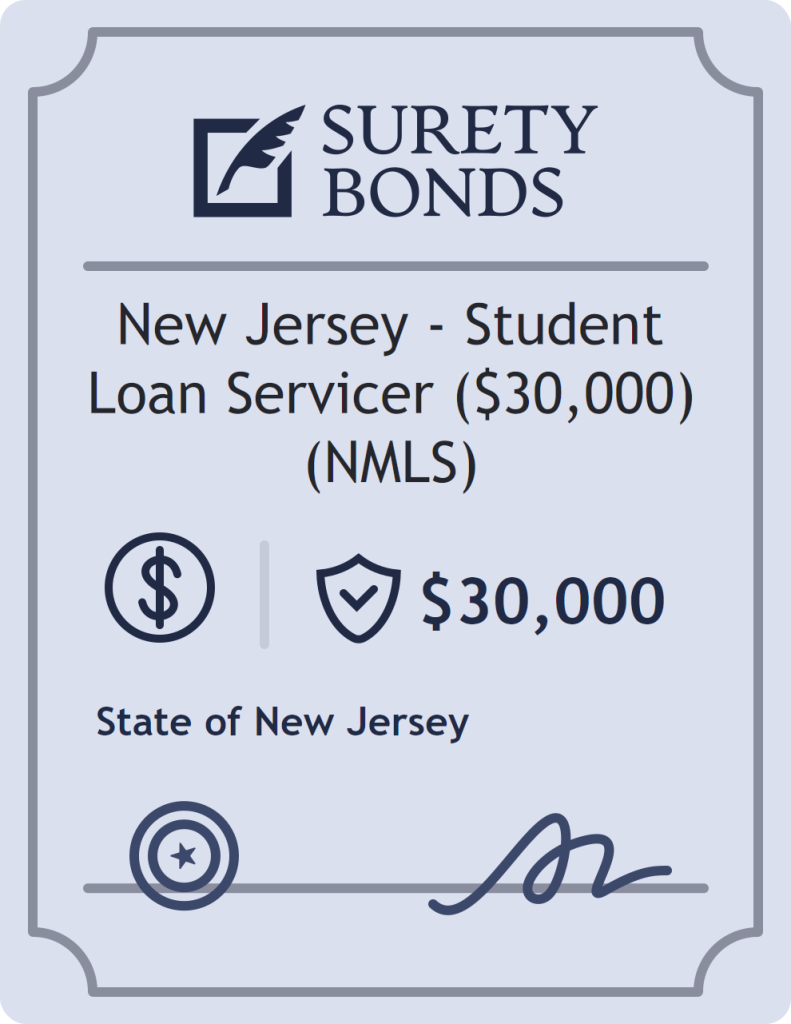 Surety bond badge for New Jersey - Student Loan Servicer ($30,000) (NMLS)