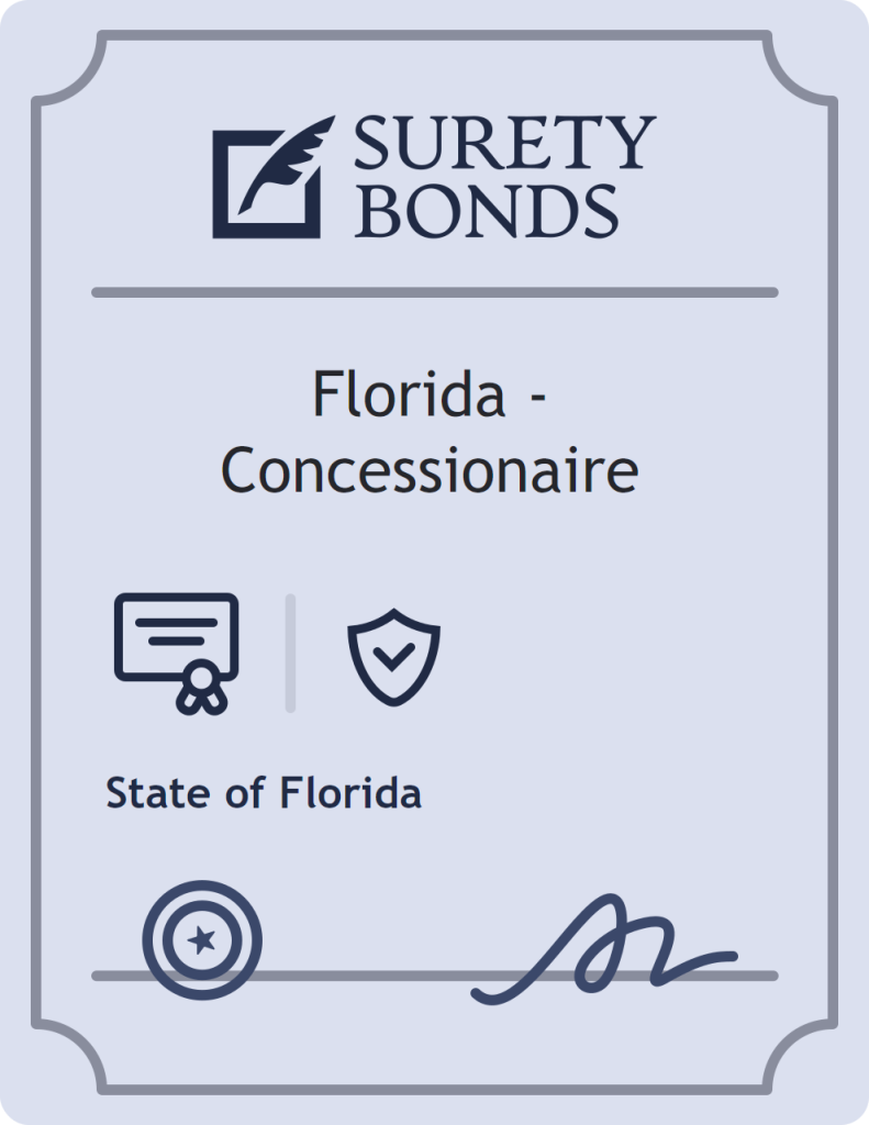 Surety bond badge for Florida - Concessionaire