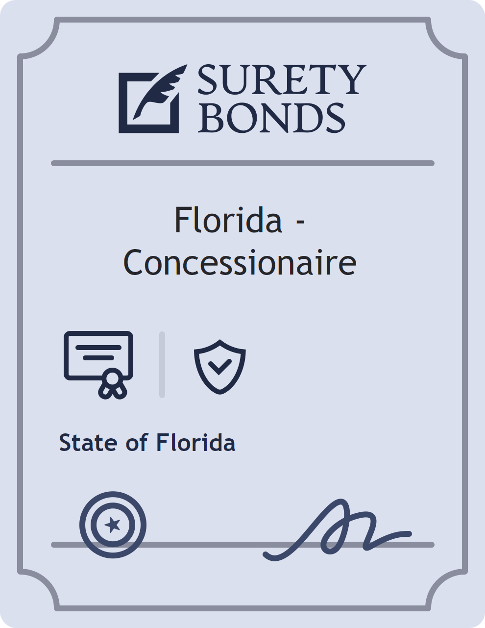 Surety bond badge for Florida - Concessionaire