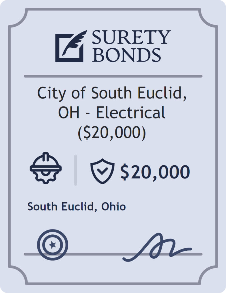 Surety bond badge for City of South Euclid, OH - Electrical ($20,000)