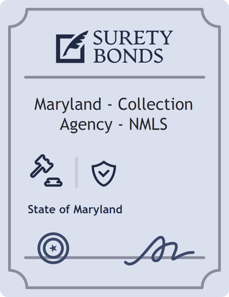 Surety bond badge for Maryland - Collection Agency - NMLS