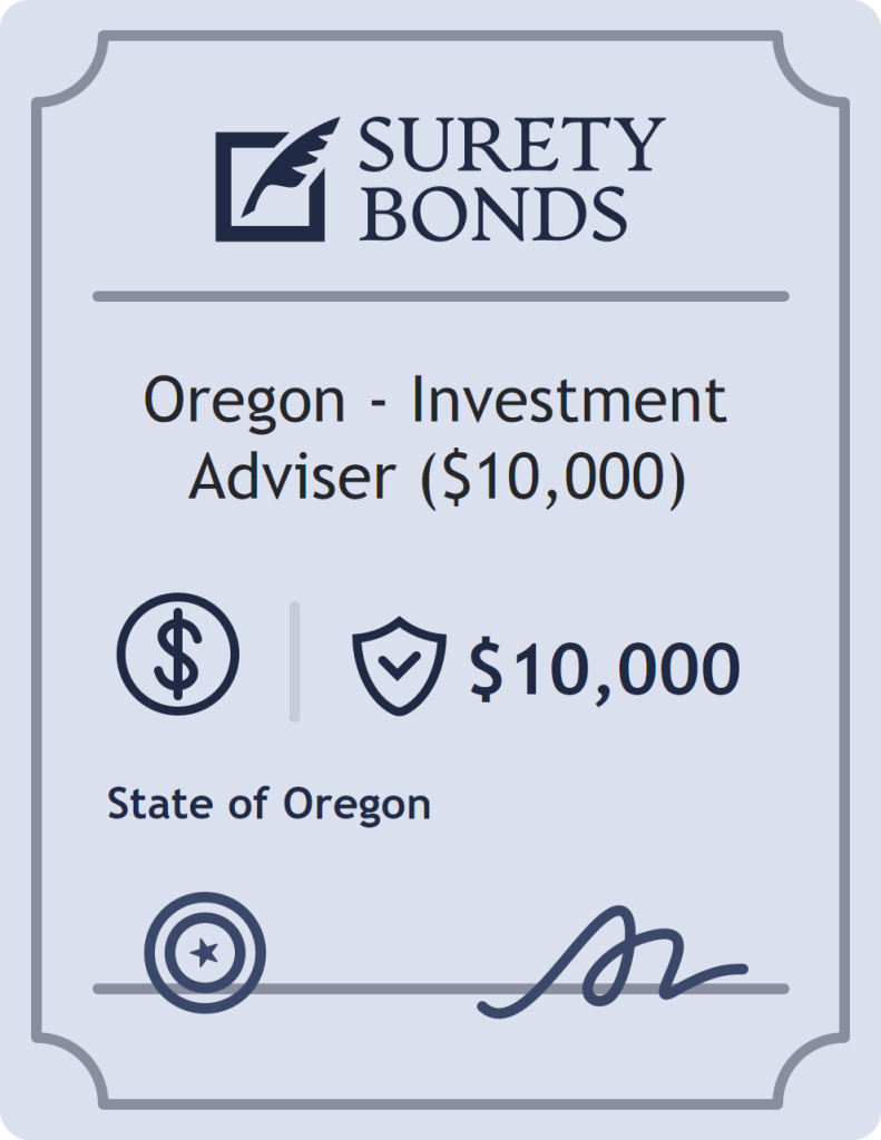 Surety bond badge for Oregon - Investment Adviser ($10,000)