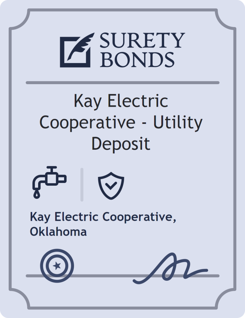 Surety bond badge for Kay Electric Cooperative - Utility Deposit