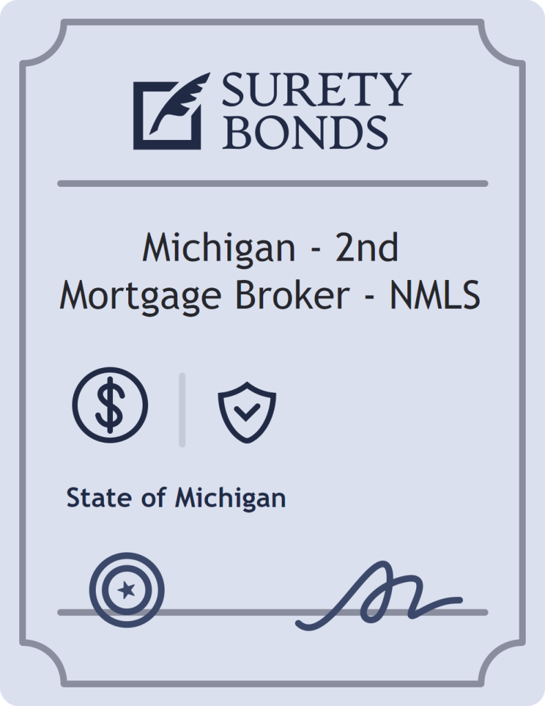Surety bond badge for Michigan - 2nd Mortgage Broker - NMLS