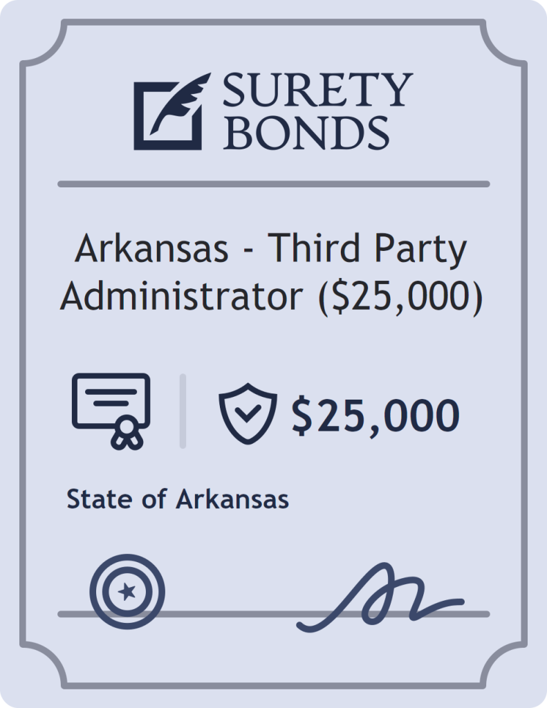 Surety bond badge for Arkansas - Third Party Administrator ($25,000)