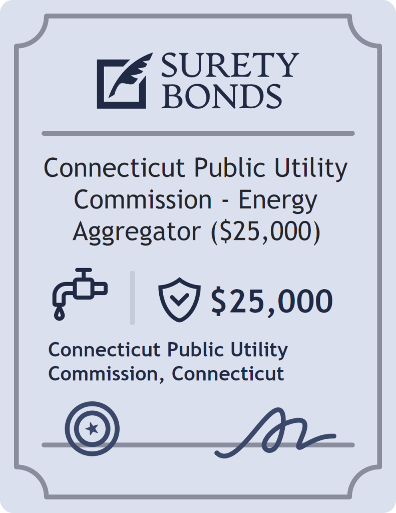 Surety bond badge for Connecticut Public Utility Commission - Energy Aggregator ($25,000)