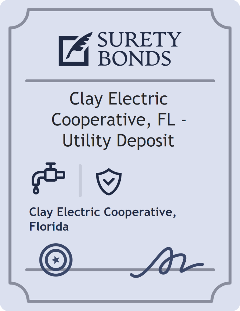 Surety bond badge for Clay Electric Cooperative, FL - Utility Deposit