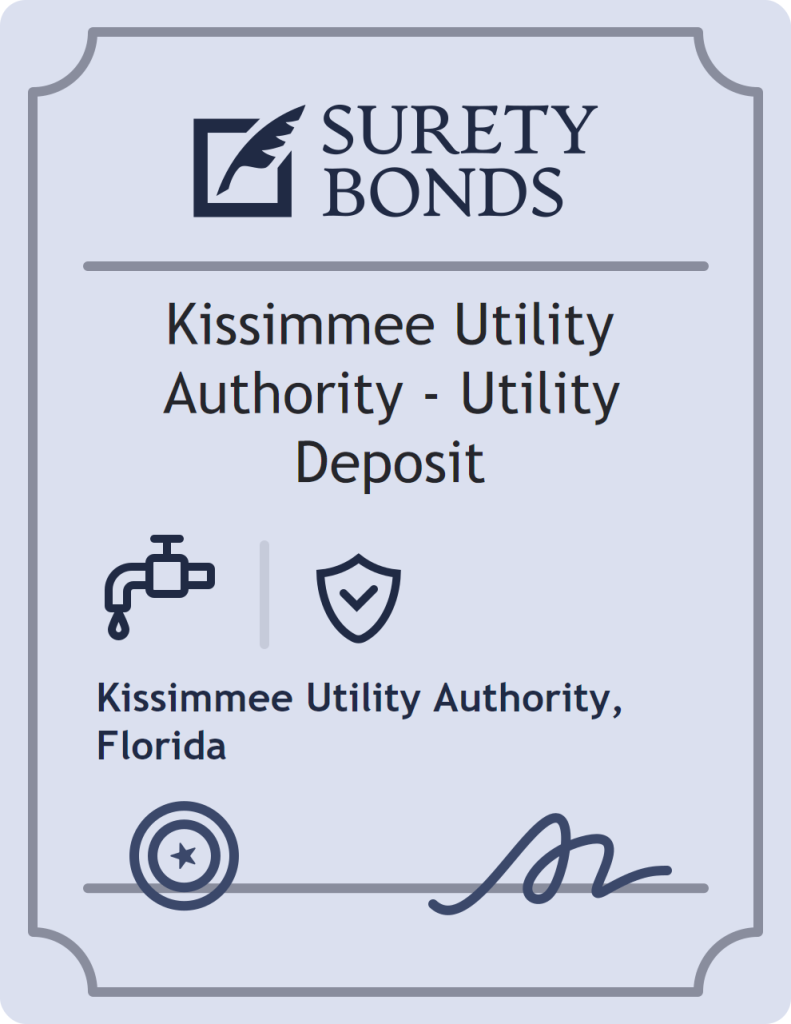 Surety bond badge for Kissimmee Utility Authority - Utility Deposit