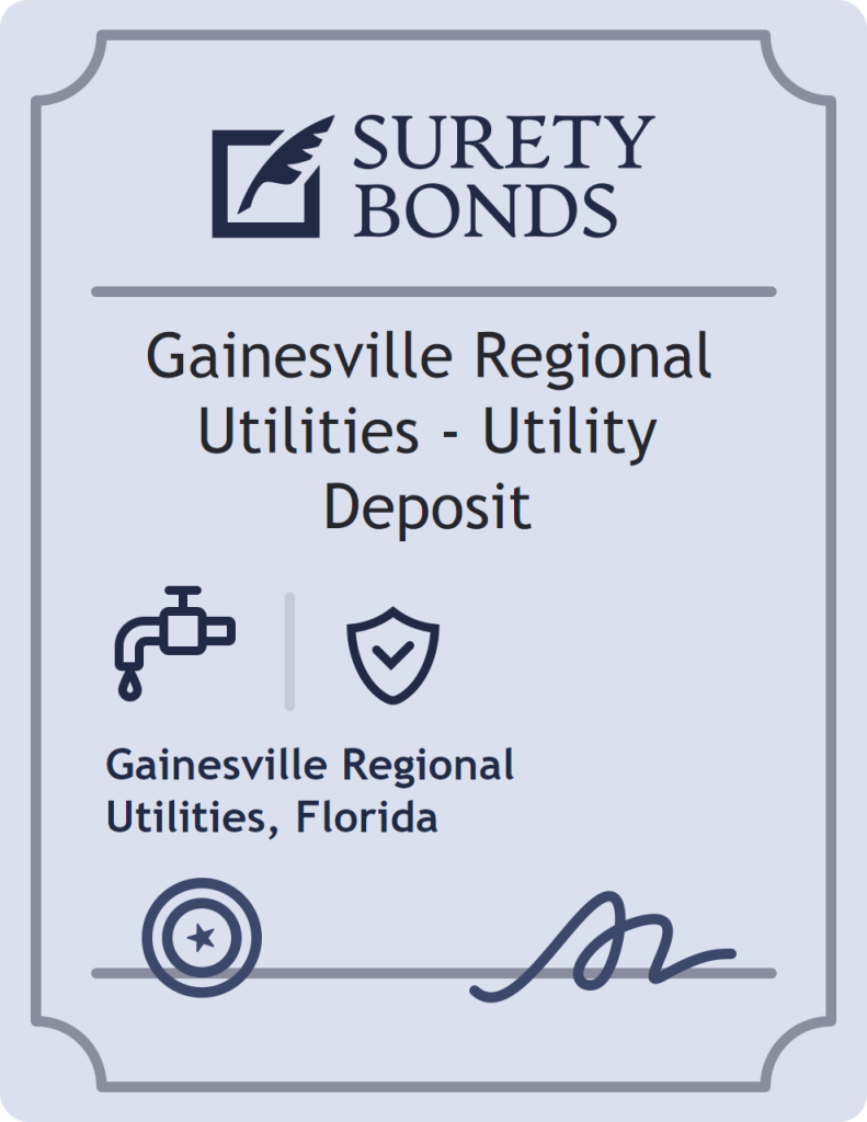 Surety bond badge for Gainesville Regional Utilities - Utility Deposit