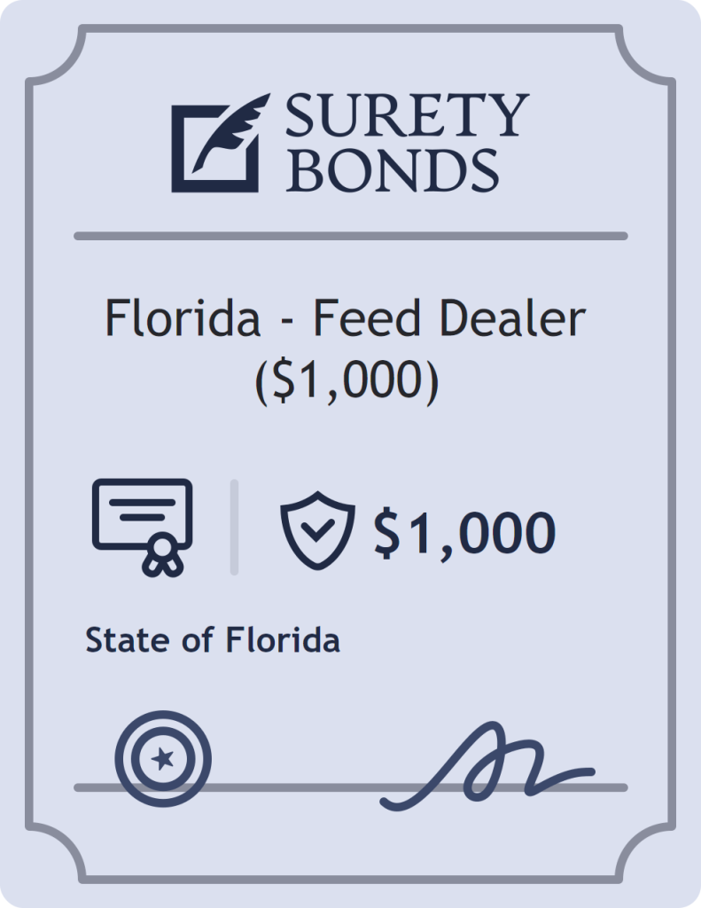 Surety bond badge for Florida - Feed Dealer ($1,000)