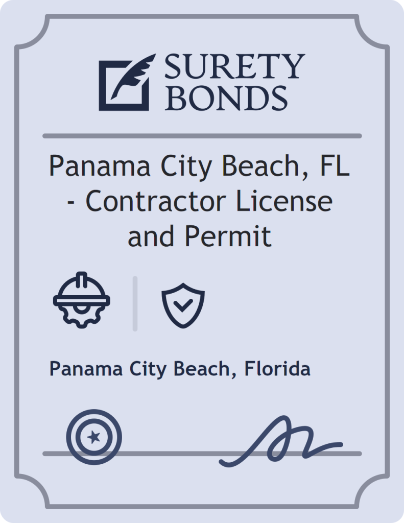 Surety bond badge for Panama City Beach, FL - Contractor License and Permit