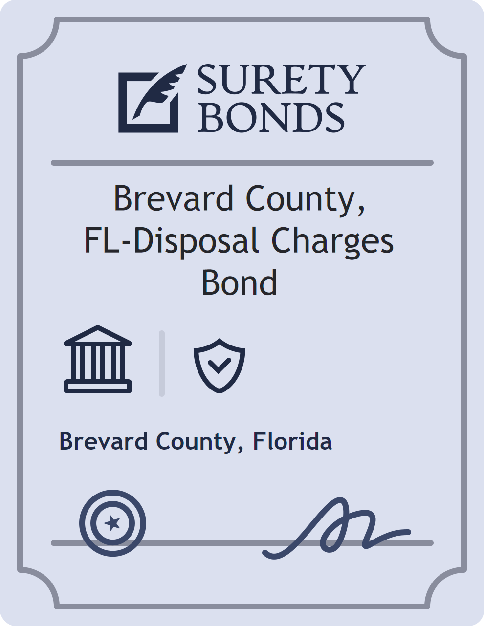 Surety bond badge for Brevard County, FL-Disposal Charges Bond