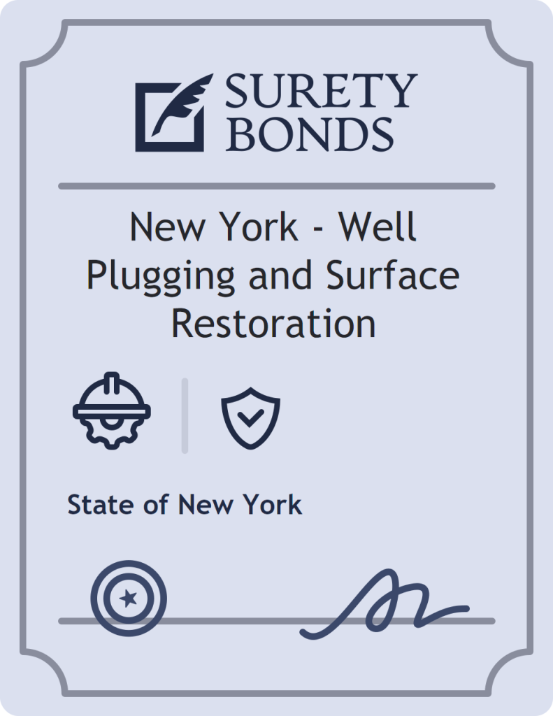 Surety bond badge for New York - Well Plugging and Surface Restoration