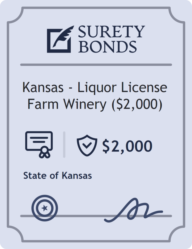Surety bond badge for Kansas - Liquor License Farm Winery ($2,000)