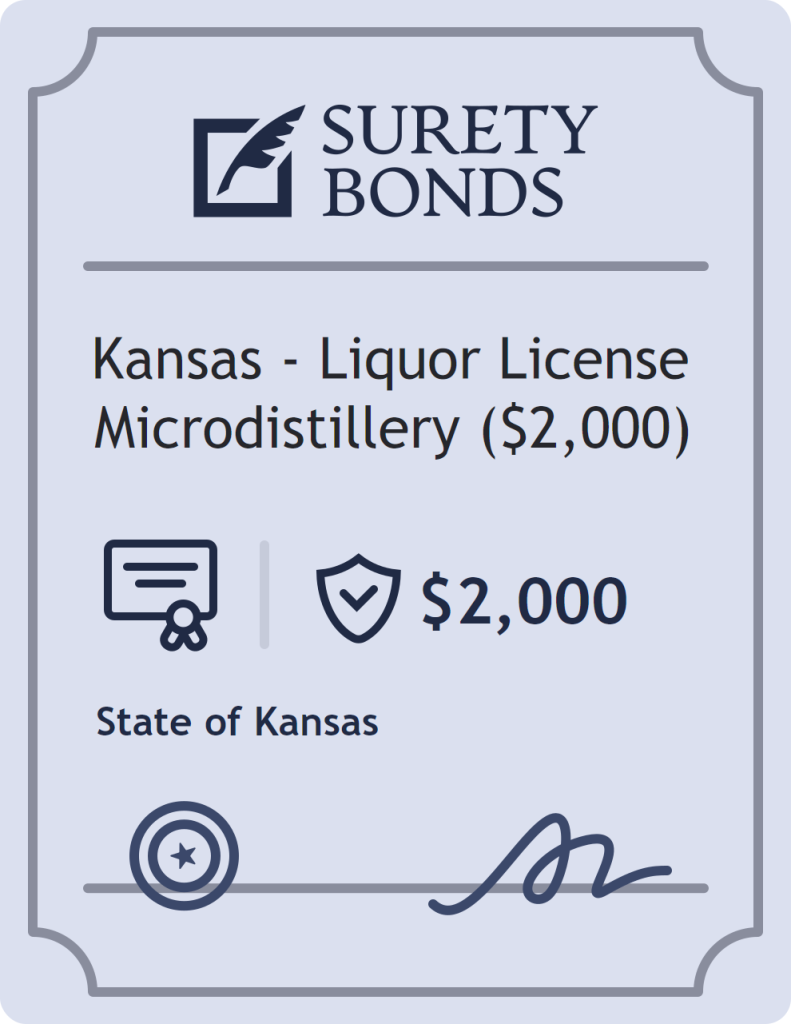 Surety bond badge for Kansas - Liquor License Microdistillery ($2,000)