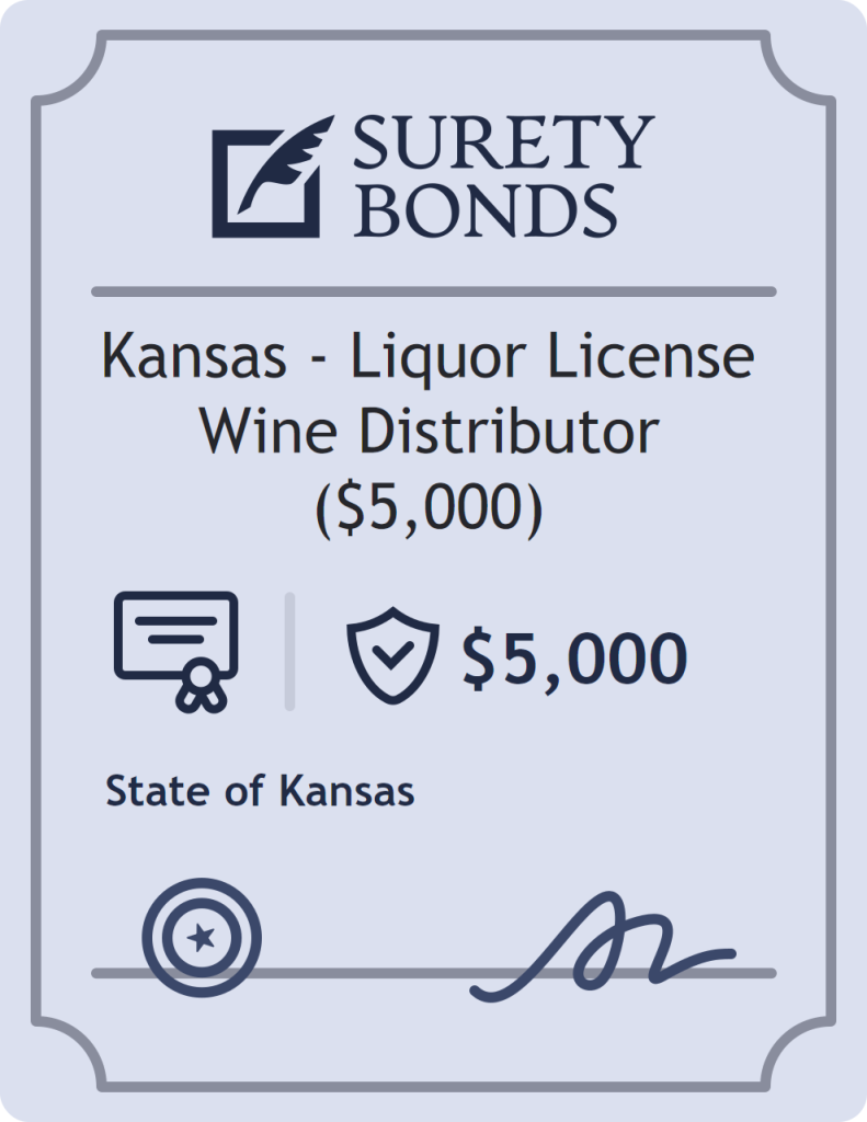 Surety bond badge for Kansas - Liquor License Wine Distributor ($5,000)