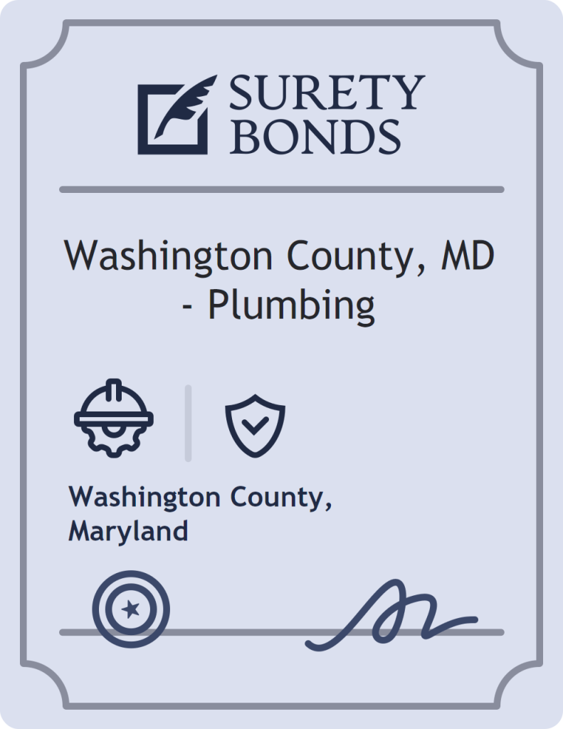 Surety bond badge for Washington County, MD - Plumbing