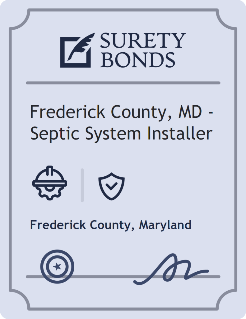 Surety bond badge for Frederick County, MD - Septic System Installer