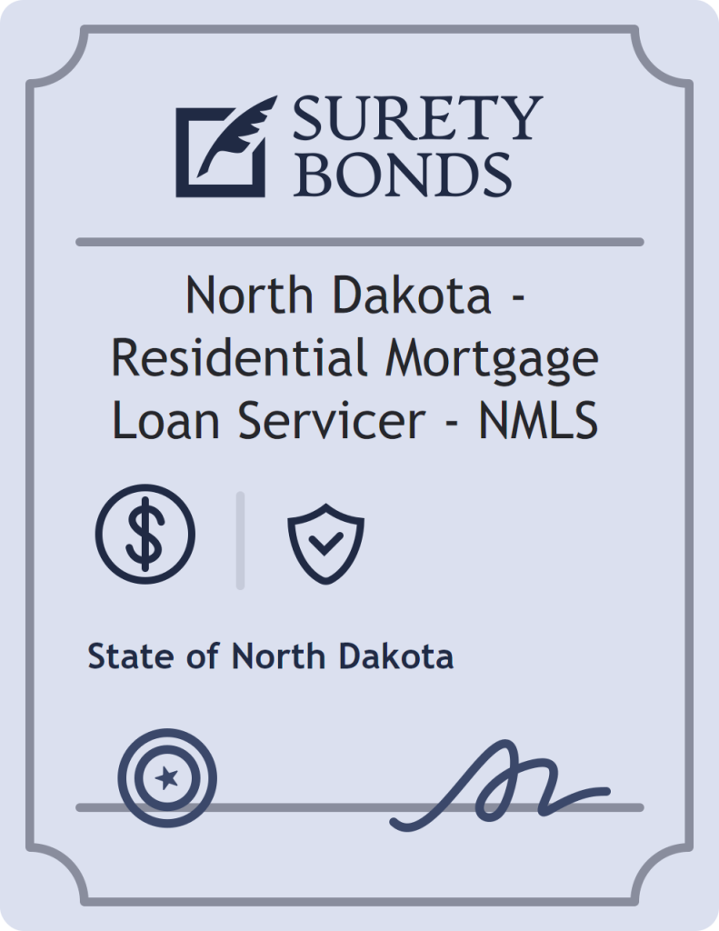 Surety bond badge for North Dakota - Residential Mortgage Loan Servicer - NMLS