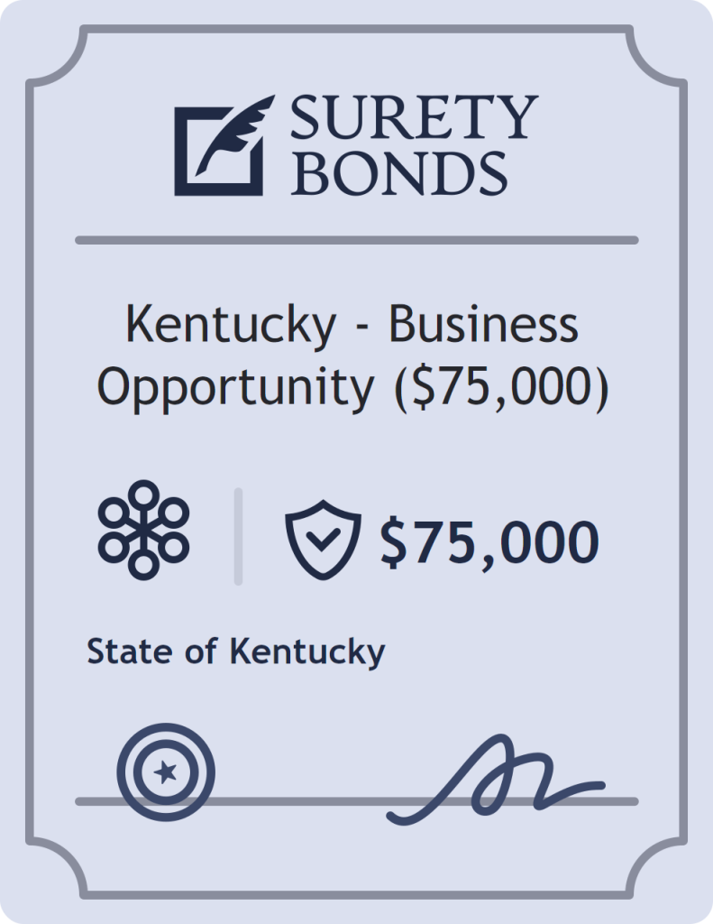 Surety bond badge for Kentucky - Business Opportunity ($75,000)