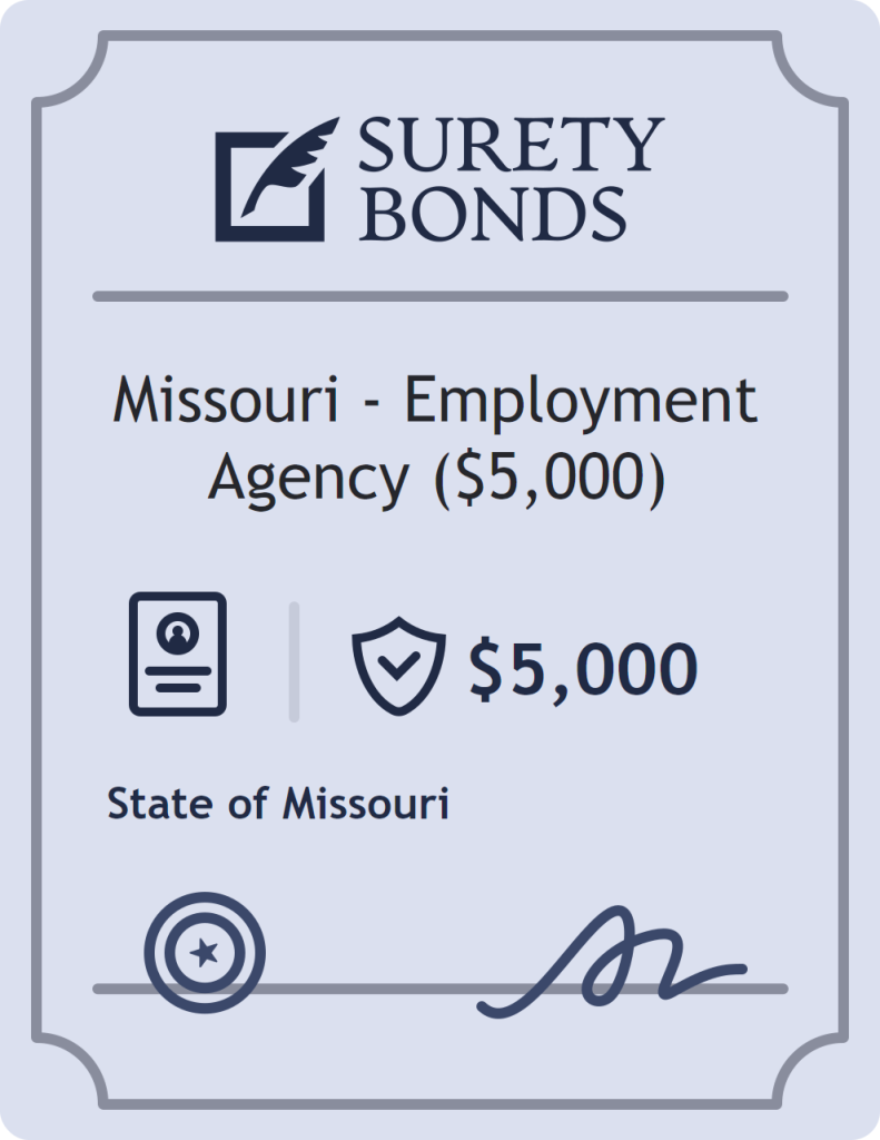 Surety bond badge for Missouri - Employment Agency ($5,000)