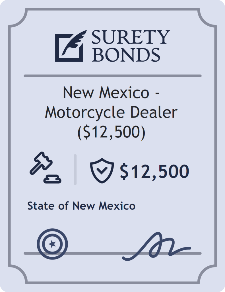 Surety bond badge for New Mexico - Motorcycle Dealer ($12,500)