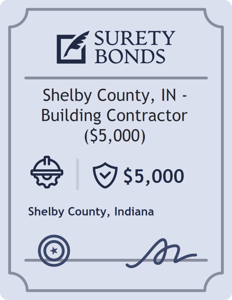 Surety bond badge for Shelby County, IN - Building Contractor ($5,000)