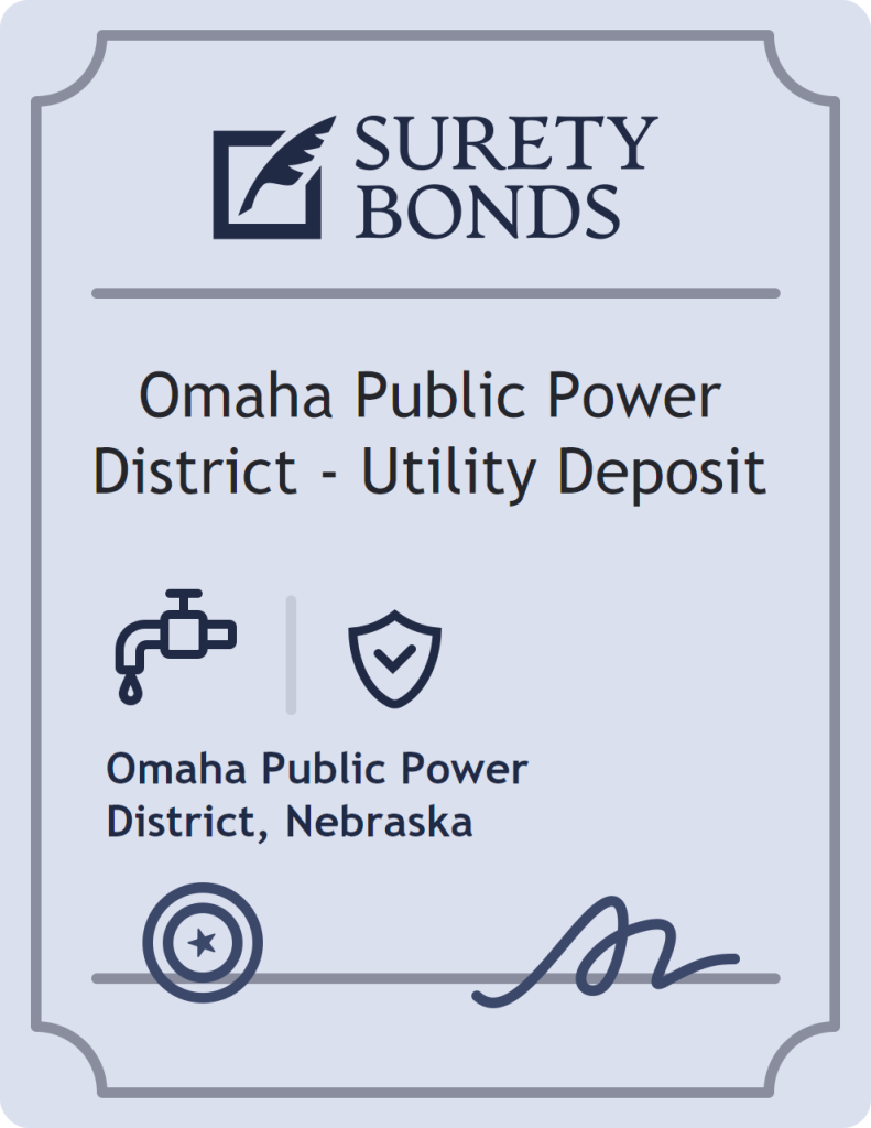 Surety bond badge for Omaha Public Power District - Utility Deposit