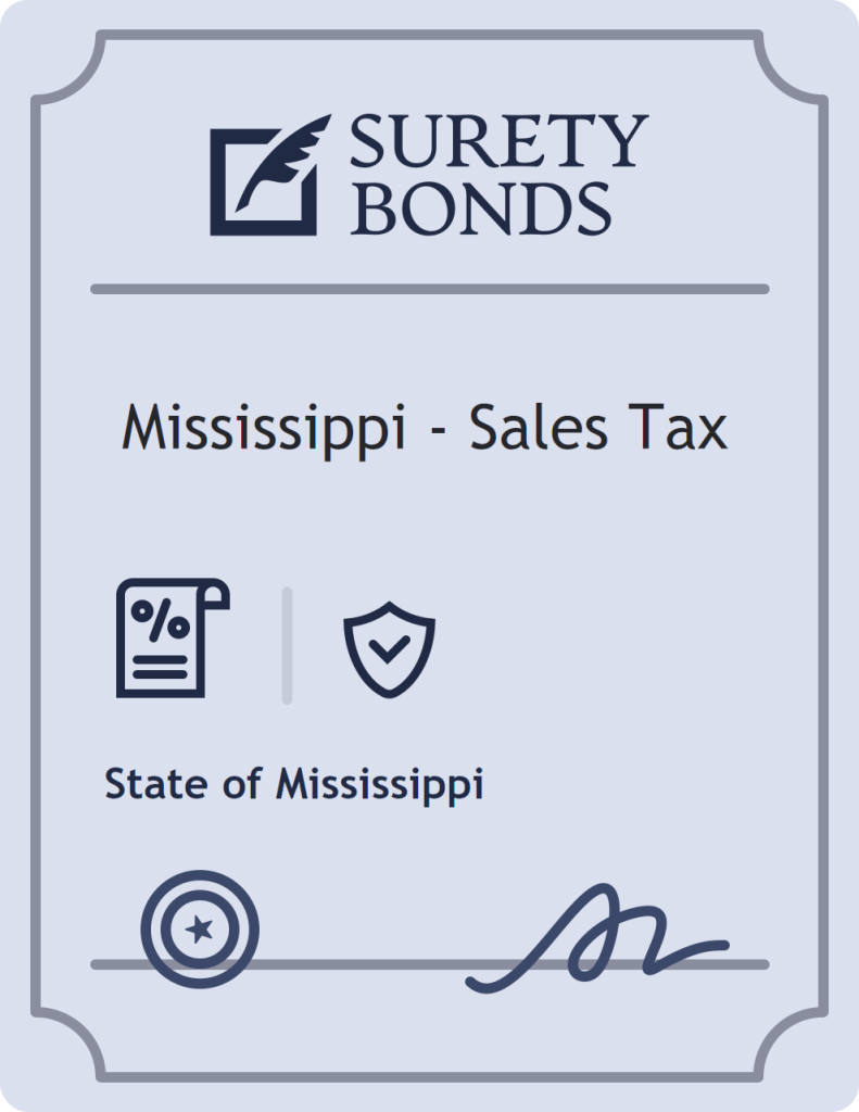 Surety bond badge for Mississippi - Sales Tax