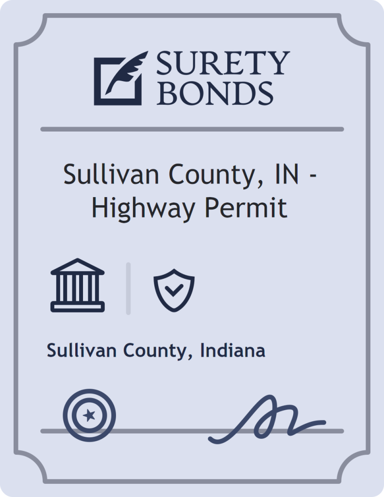 Surety bond badge for Sullivan County, IN - Highway Permit
