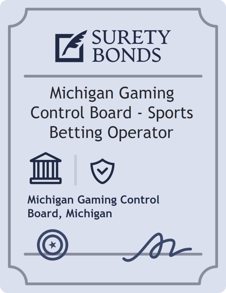 Surety bond badge for Michigan Gaming Control Board - Sports Betting Operator