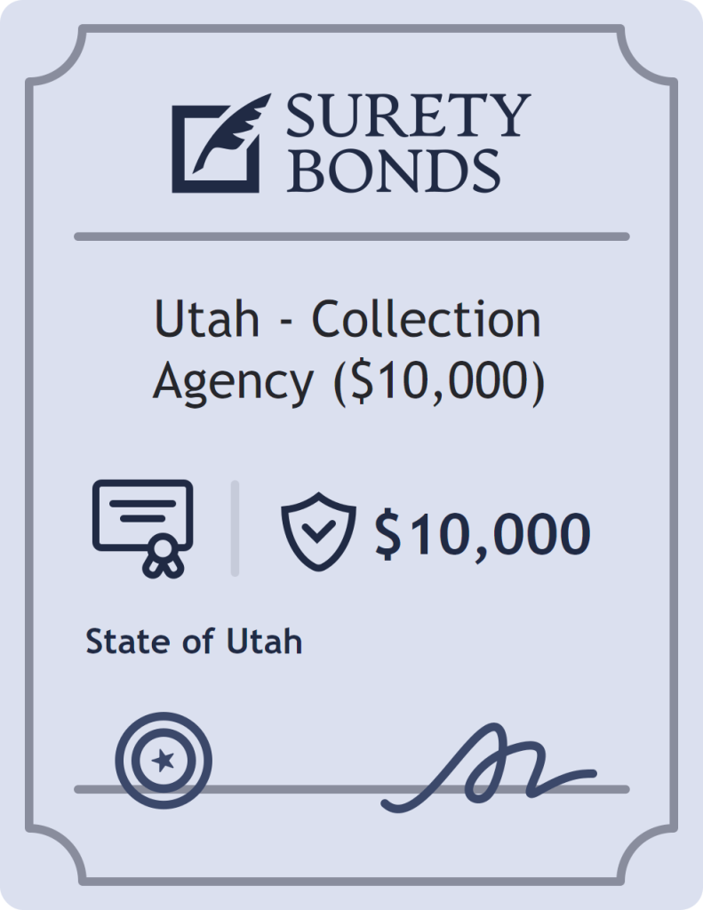 Surety bond badge for Utah - Collection Agency ($10,000)
