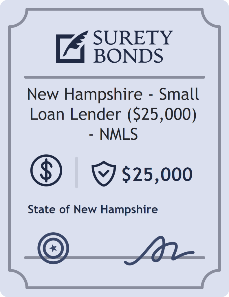 Surety bond badge for New Hampshire - Small Loan Lender ($25,000) - NMLS