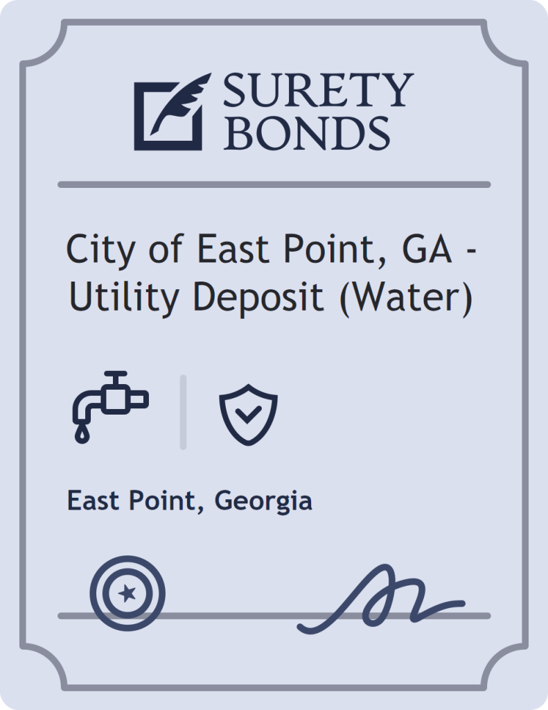 Surety bond badge for City of East Point, GA - Utility Deposit (Water)