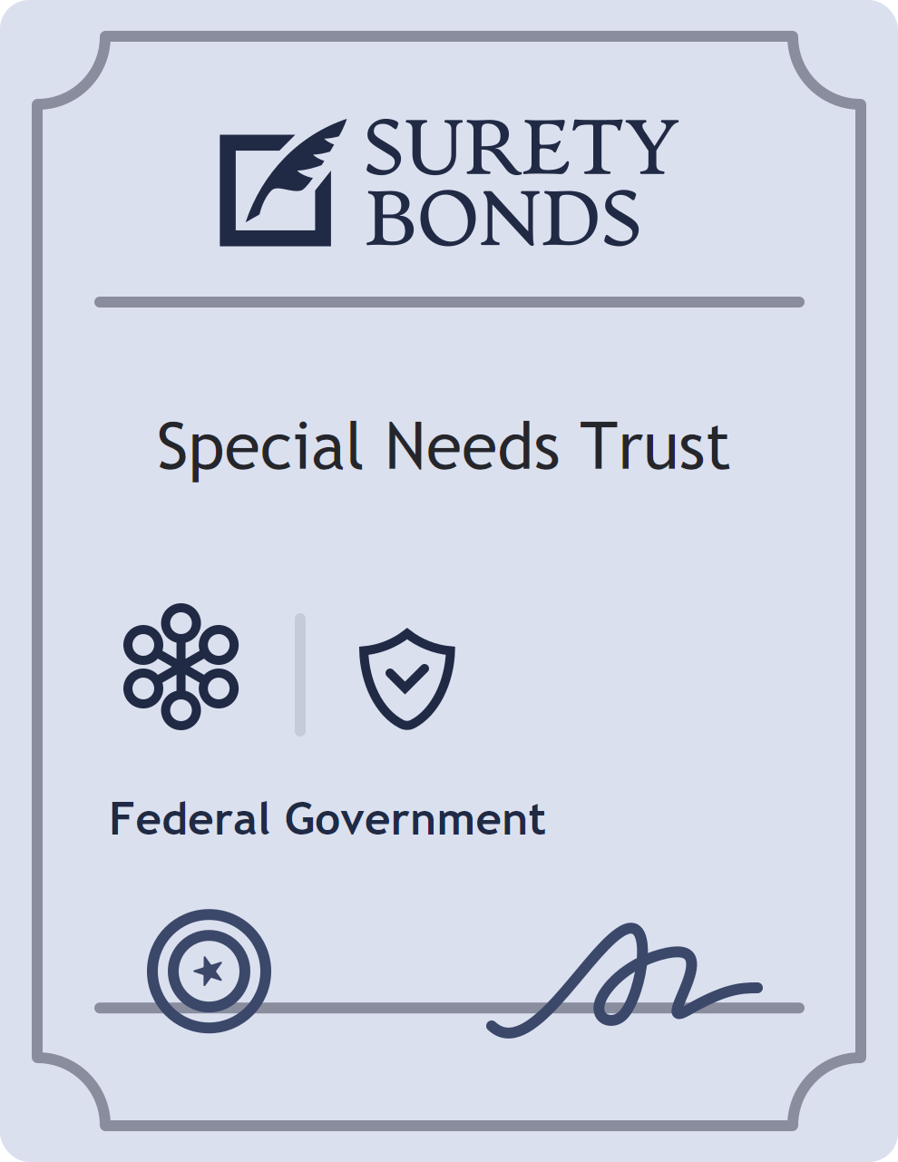 Surety bond badge for Special Needs Trust