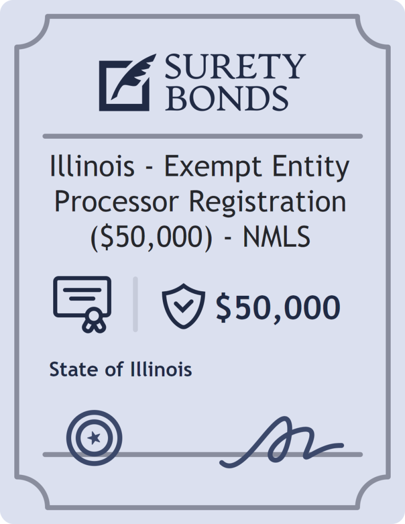 Surety bond badge for Illinois - Exempt Entity Processor Registration ($50,000) - NMLS