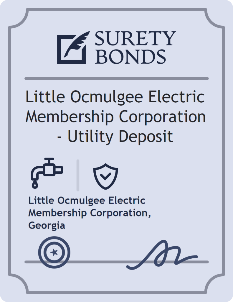 Surety bond badge for Little Ocmulgee Electric Membership Corporation - Utility Deposit