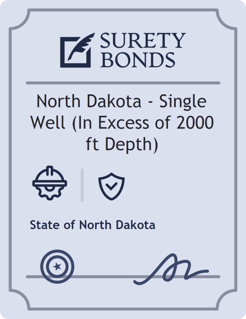 Surety bond badge for North Dakota - Single Well (In Excess of 2000 ft Depth)