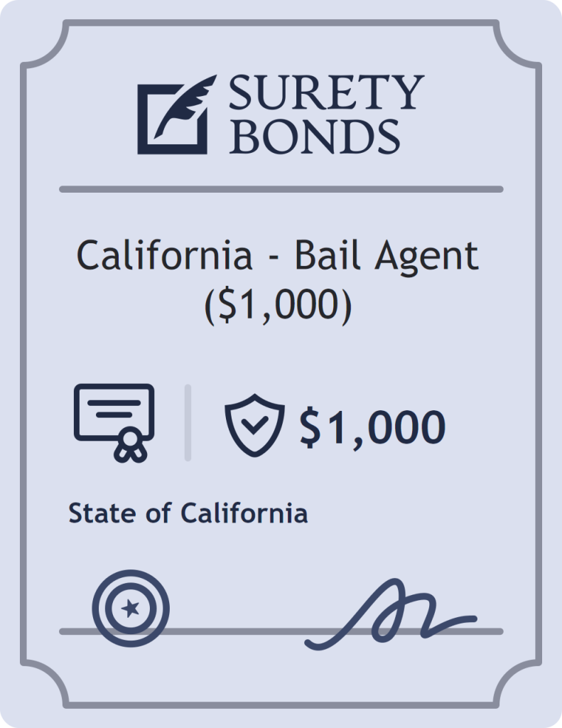 Surety bond badge for California - Bail Agent ($1,000)