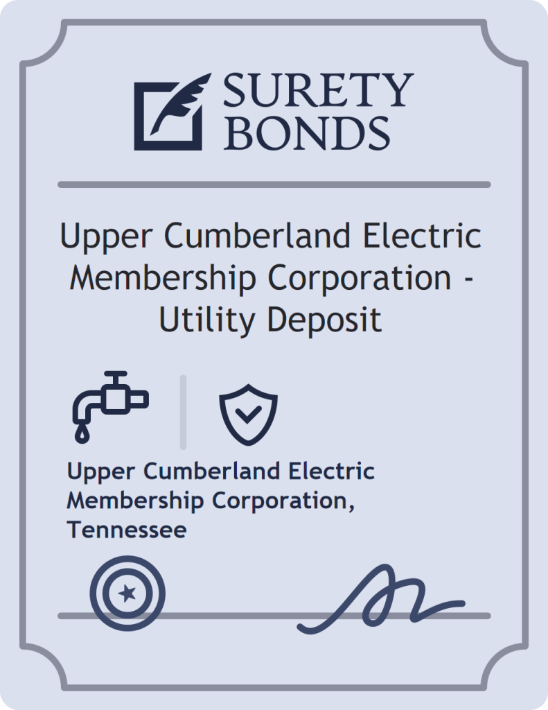 Surety bond badge for Upper Cumberland Electric Membership Corporation - Utility Deposit